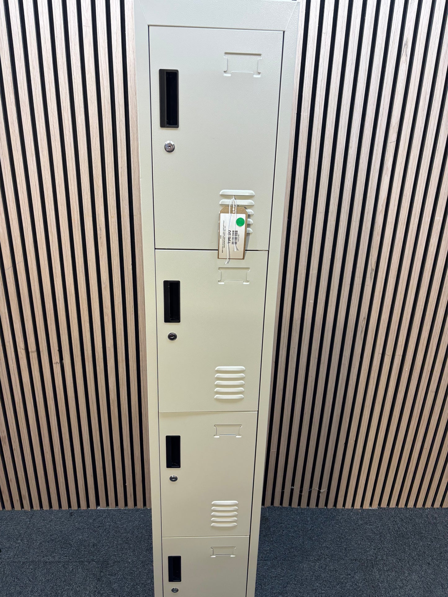 NEW 4 door personal locker, grey metal with keys 180Hx305Wx450D. PRICE INC VAT