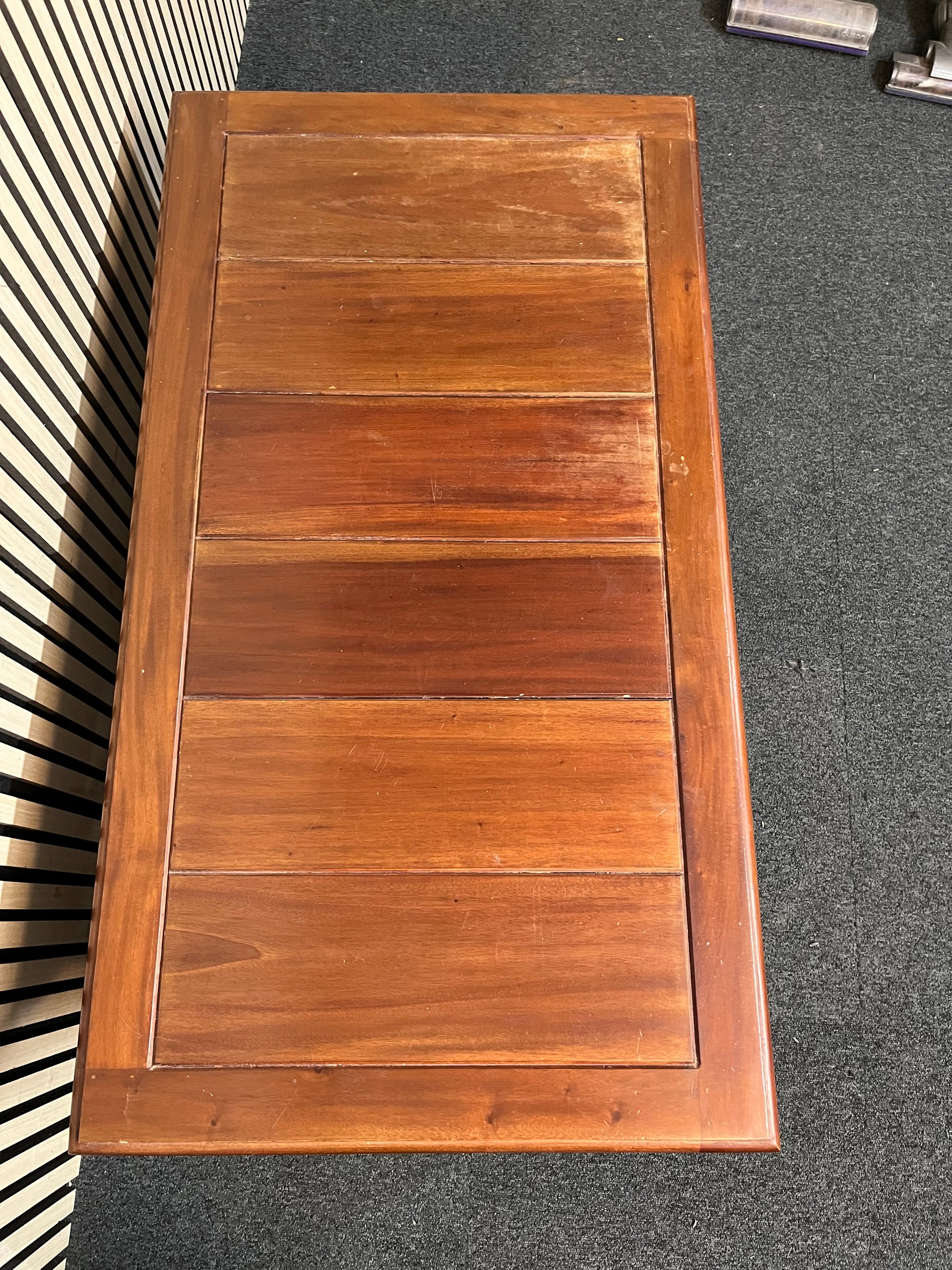 Solid teak large low rectangular coffee table with drawer (H 45 x W 110 x D 60 cm) 3126
