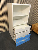 Switch White and blue laminate 3 drawer + 2 shelf unit (H 130 x W 60 x D 49 cm) 2425 3 image