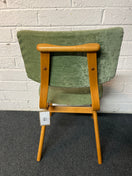 Switch Danish style beech framed, sea green fabric dining chair 2225 3 image