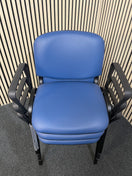 Switch NEW Taurus Blue framed stacking meeting chair with blue vinyl seat and back. PRICE INC VAT. 3 image