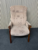 Switch Cream fabric fireside armchair with solid darkwood frame 3325 2 image