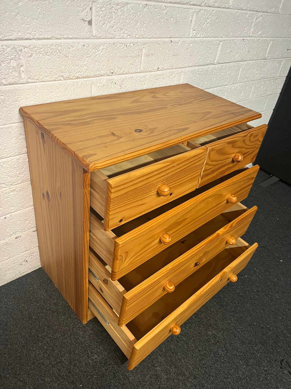 3+2 solid pine chest of drawers (H 75 x W 79 x D 40 cm) 2225