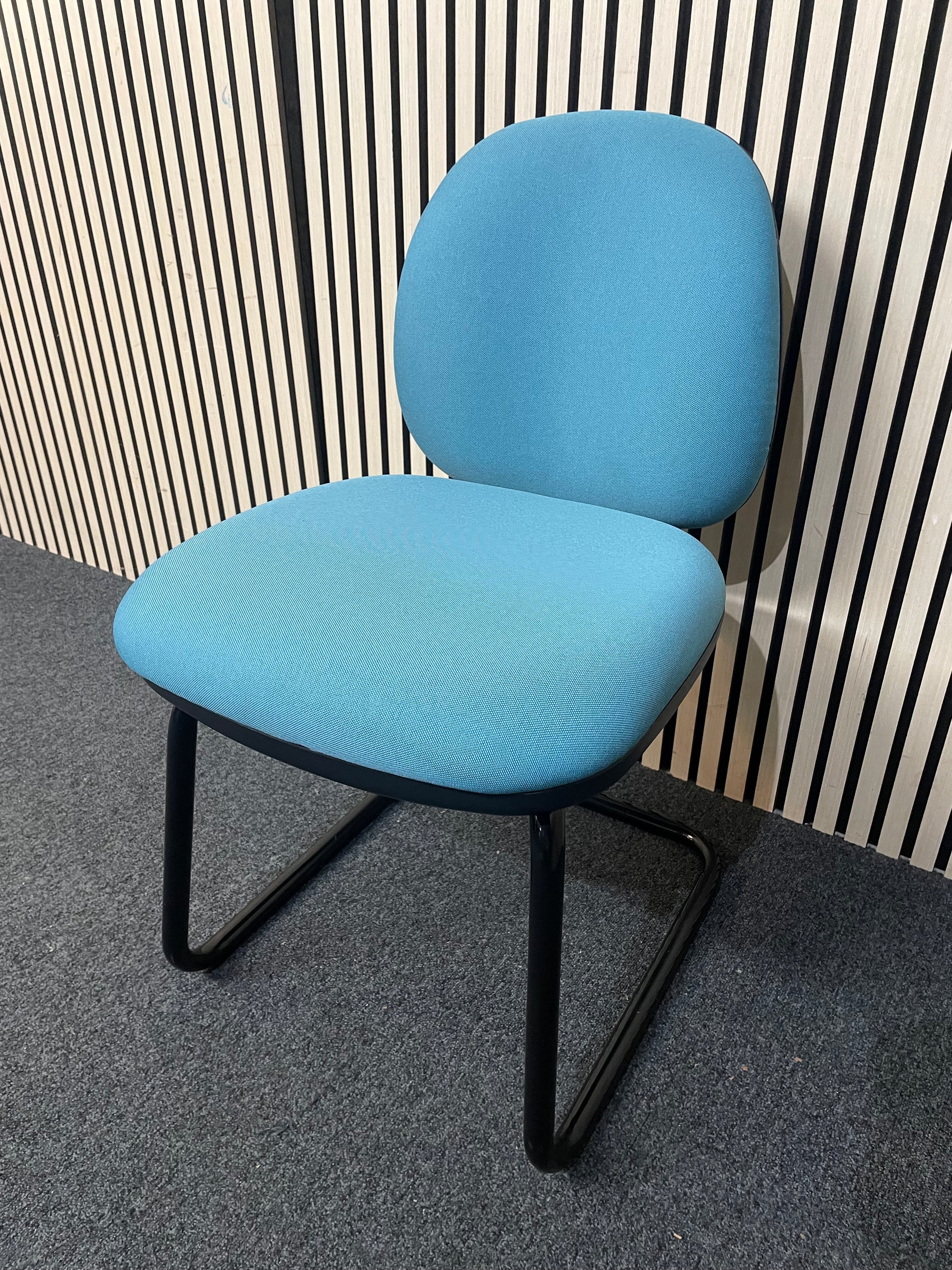 Jota fabric back meeting chair with chrome cantilever frame - AQUAMARINE TEAL