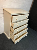 Switch Tall solid pine white painted 5 drawer chest (H 96 x W 79 x D 42 cm) 2225 3 image