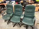 Switch High back green leather swivel chair with arms 3 image