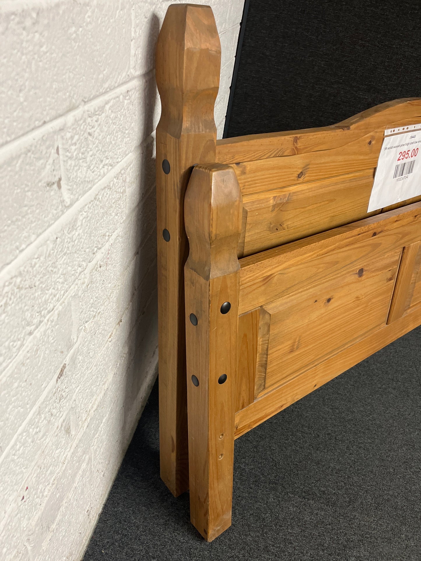5ft solid waxed pine high and low end bed frame 2225