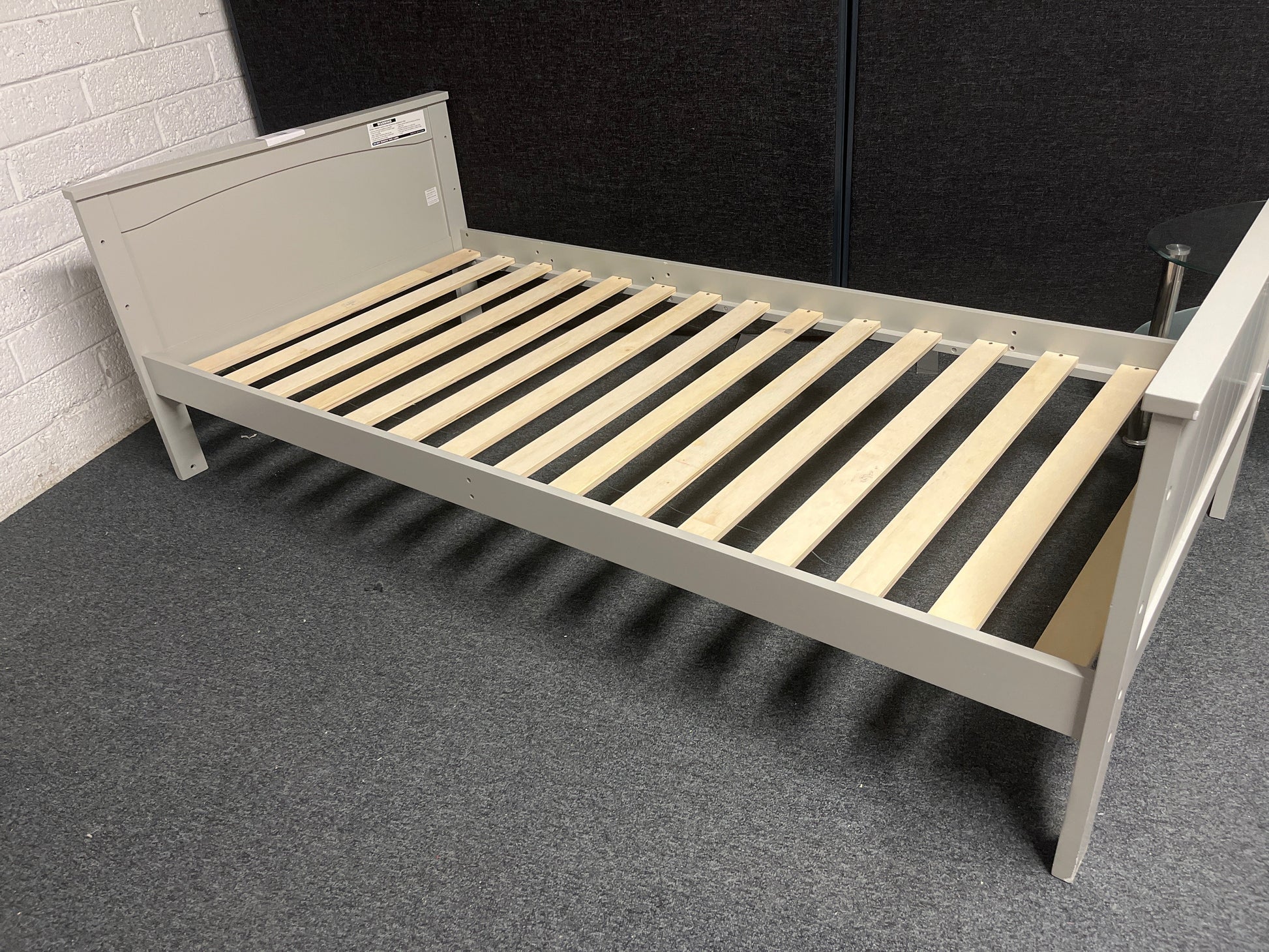 3ft grey painted solid wood Ikea Mydal bed frame 1225