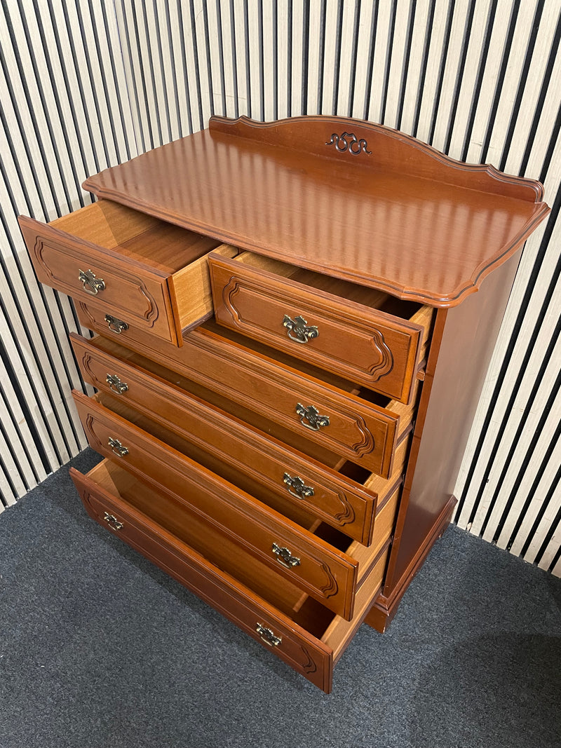 Rossmore 4+2 tall mahogany chest of drawers (H 105 x W 90 x D 45 cm)  44669