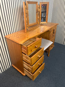 Switch 8 drawer solid Pine dressing table table with matching stool and mirror (H 79 x W 140 x D 43 cm) 43790 3 image