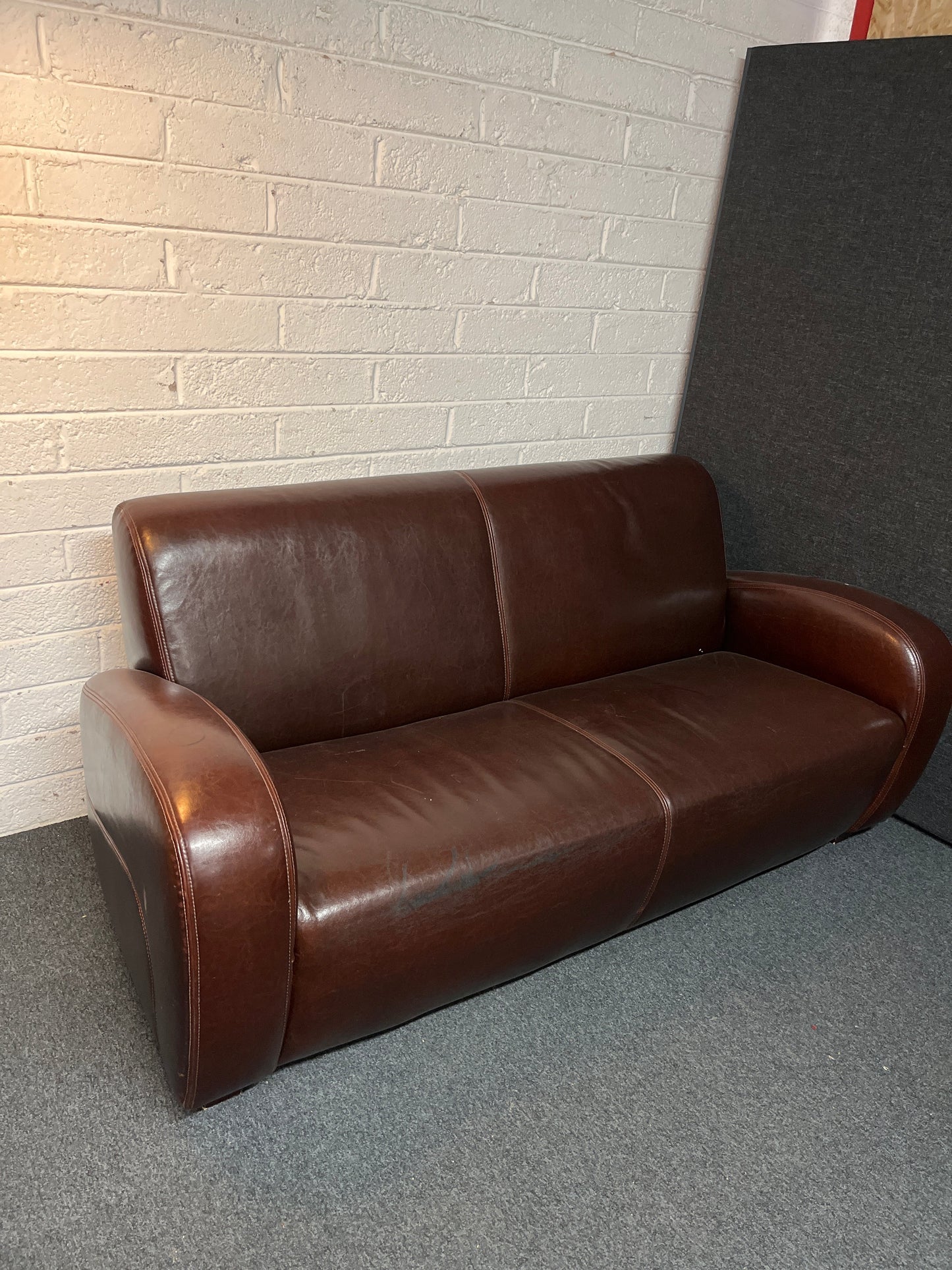 3+2+1 Dark brown leather modern sofa suite 2225