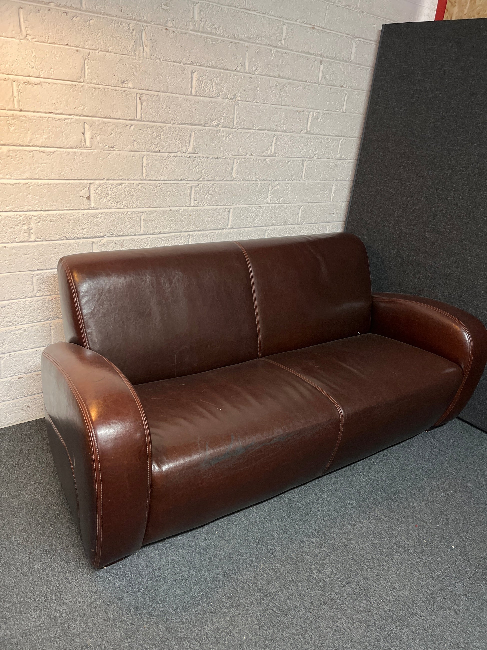 3+2+1 Dark brown leather modern sofa suite 2225
