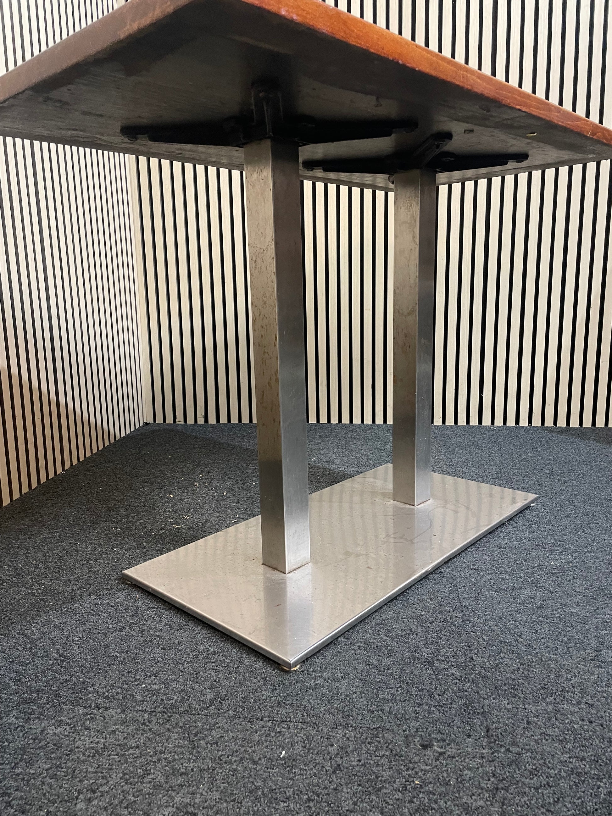 Low double metal base - solid wood top 110 cm x 60 x 75 cm high 1126