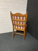 Switch Oak framed dining chair with cream and purple stripe fabric cushion 3225 3 image