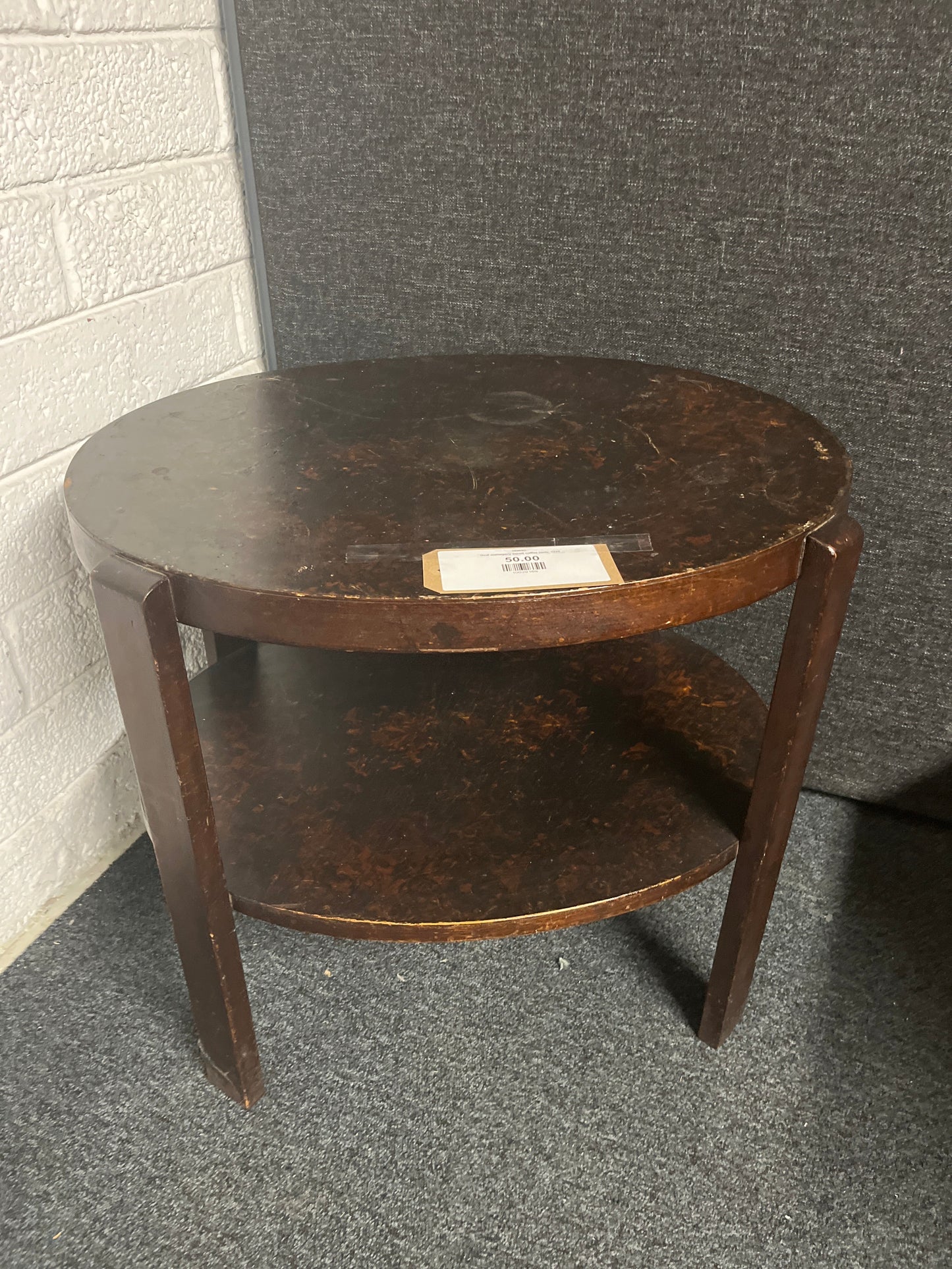 Oval mahogany tiered coffee table  1225