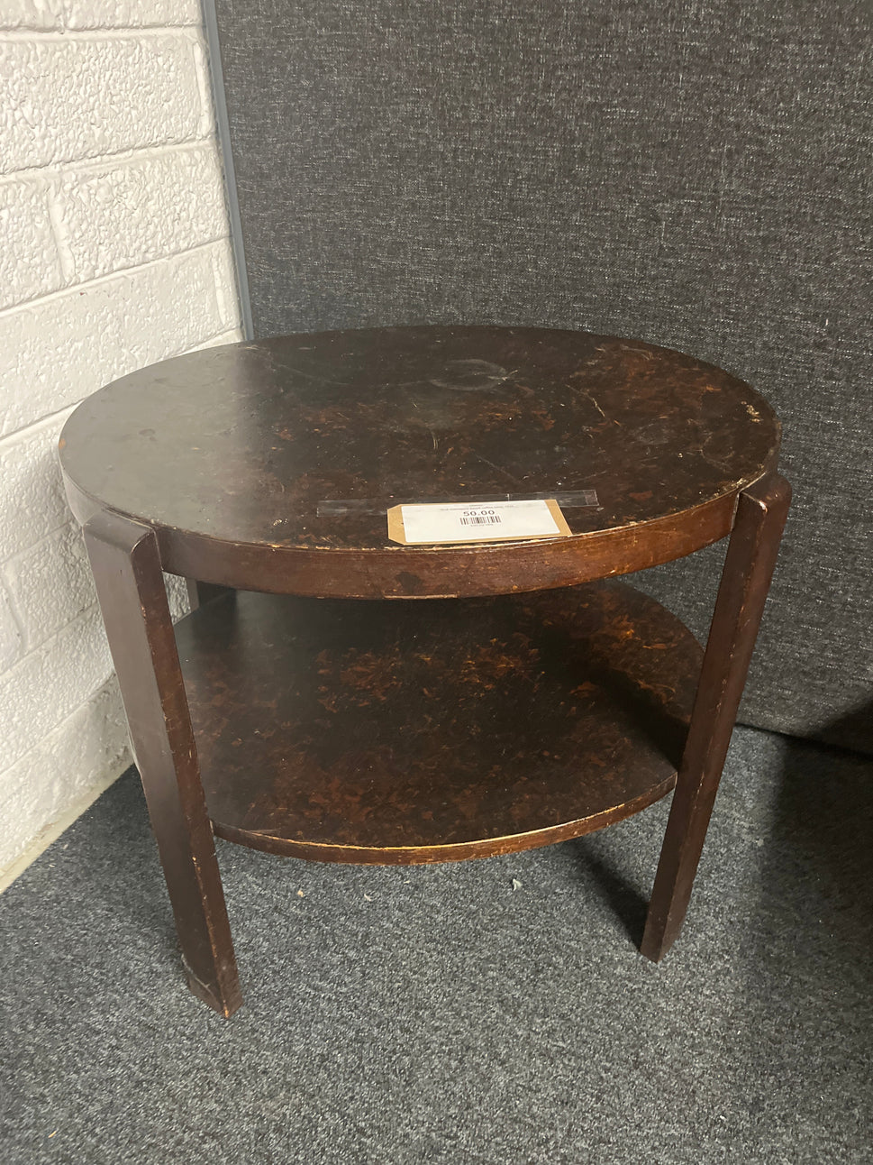 Oval mahogany tiered coffee table  1225
