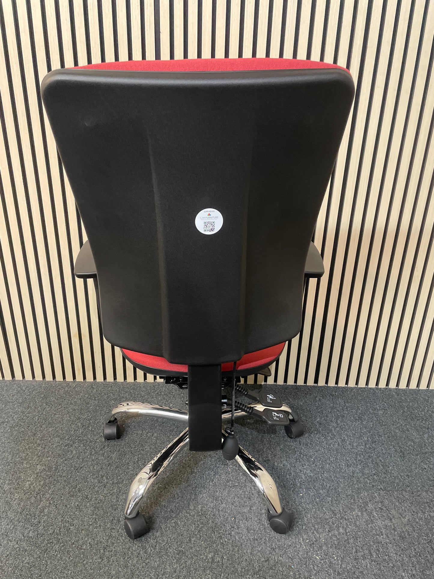 Senza ergo 24hr ergonomic asynchro task chair with height adjustable arms - PASTEL RED FABRIC