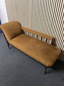 Switch Brown fabric antique chaise lounge, solid wood frame 2325 3 image