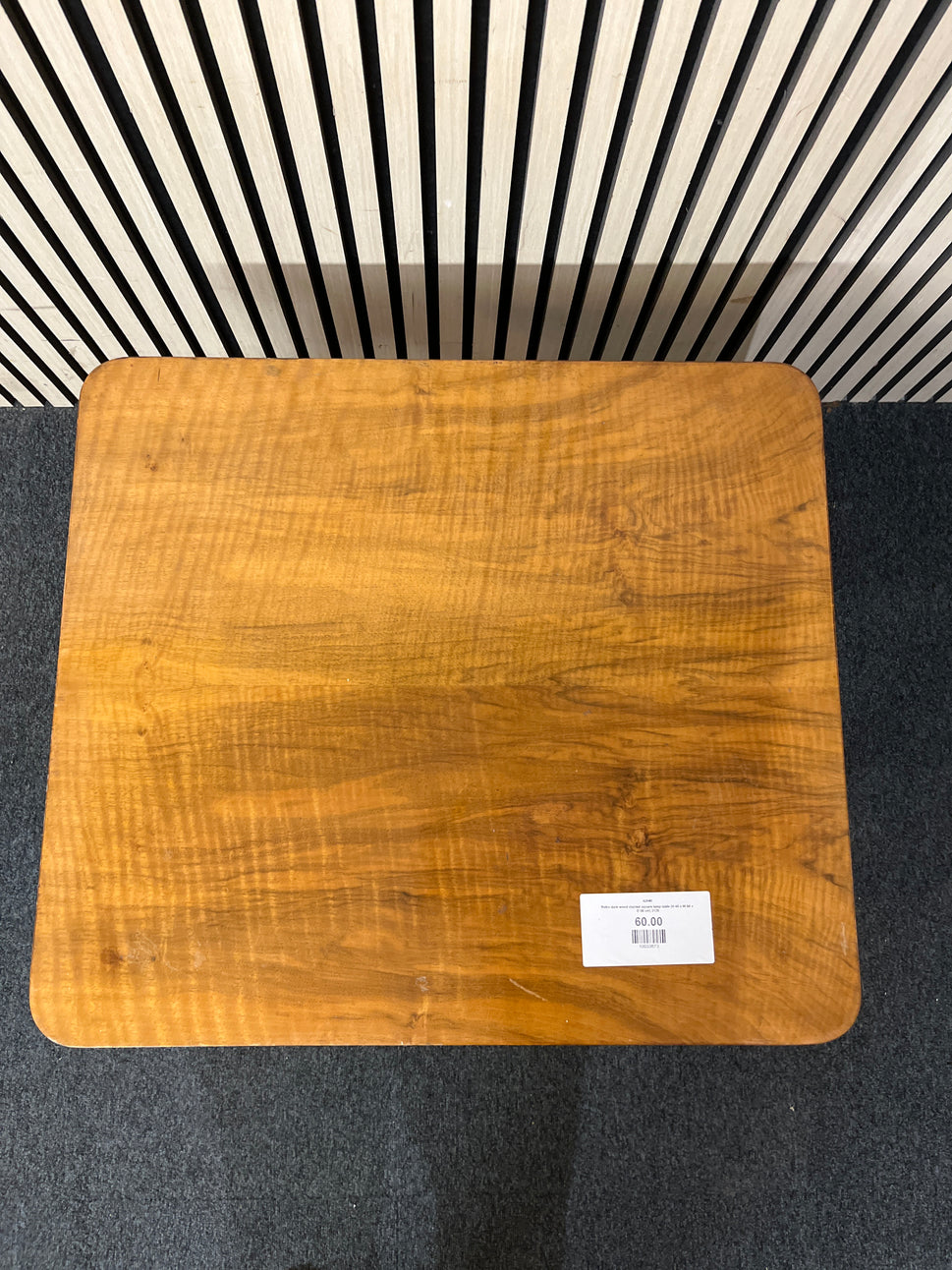 Retro dark wood stained square lamp table (H 48 x W 64 x D 56 cm) 3126