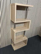 Switch Tall oak laminate and chrome metal slim tiered shelf unit (H 160 x W 60 x D 35 cm) 2425 3 image