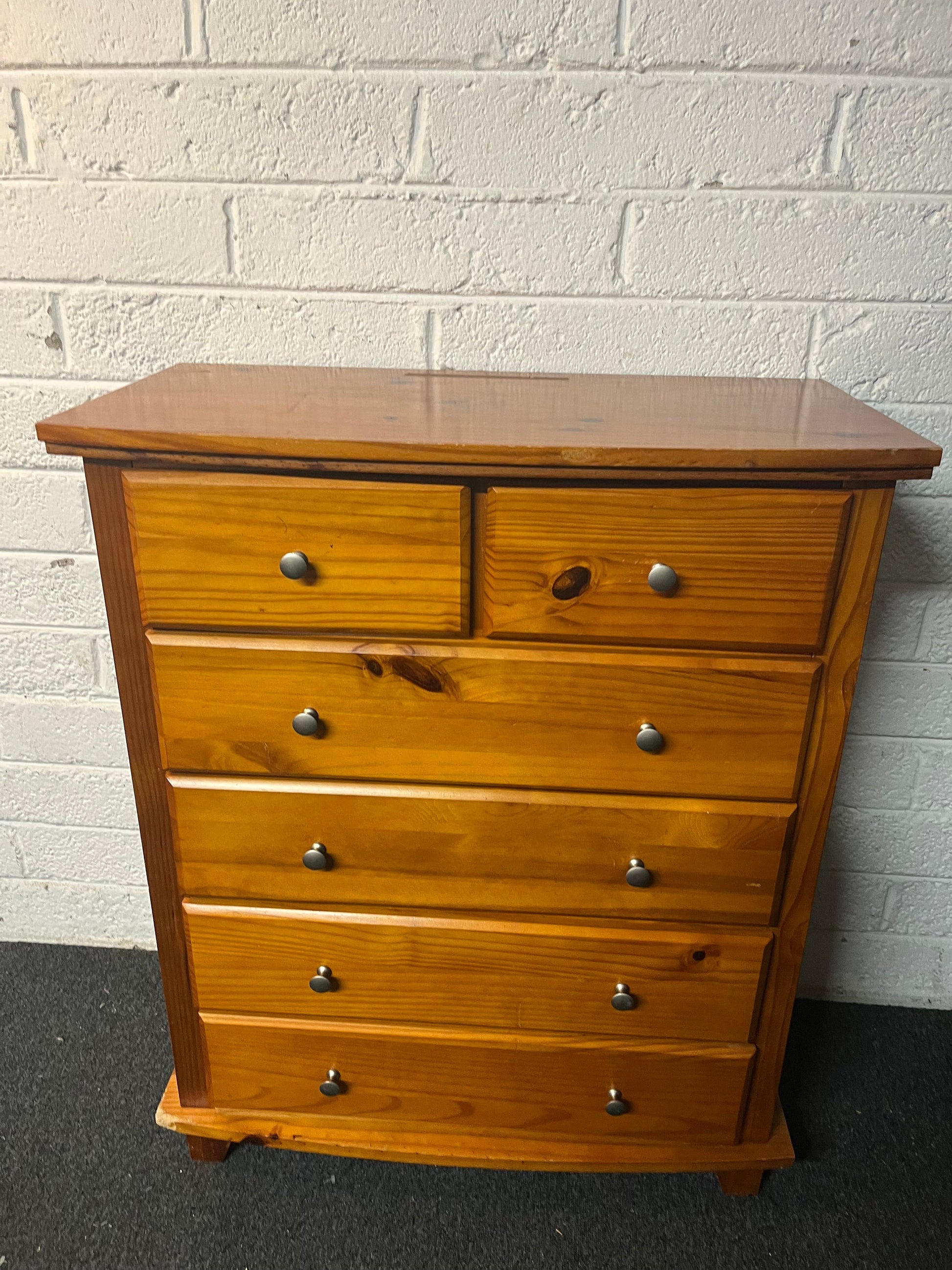 4+2 solid pine chest of drawers (H 97 x W 80 x D 42 cm ) 2225
