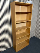 Tall oak veneer open slim bookcase 200Hx32Dx80W  44546