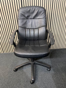 Switch Black PU leatherette fixed arm swivel chair   3425 2 image