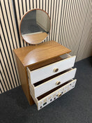 Switch Teak and white laminate small 3 drawer chest with mirror 2425 3 image