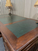 Switch Solid Mahogany framed, green leather top partners desk with drawers (H 80 x W 180 x D 98 cm) 3126 3 image