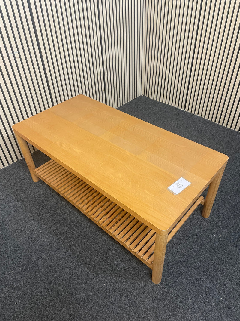 Modern rectangular oak coffee table with shelf (H 50 x 120 x D 60 cm)  44599
