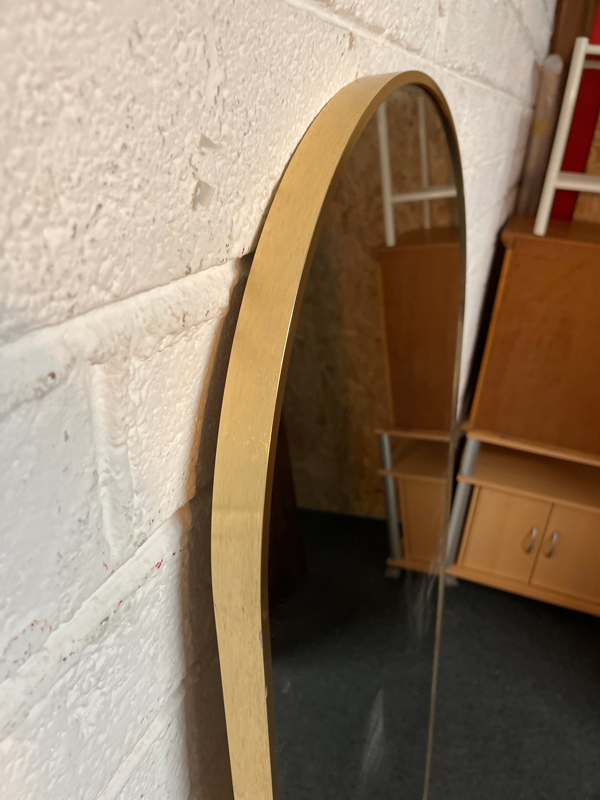 Rose gold effect framed wall mirror (L 145 x W 50 cm) 1325