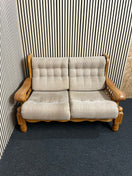 Switch Solid Dutch Oak 2+2+1+1 sofa suite with light brown fabric cushions (imported from South Africa) 3 image