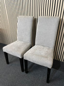 Switch Pair of grey fabric upholstered dining chairs  3126 3 image
