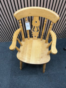Traditional solid wood armchair with spindle back and decorative splat  44482