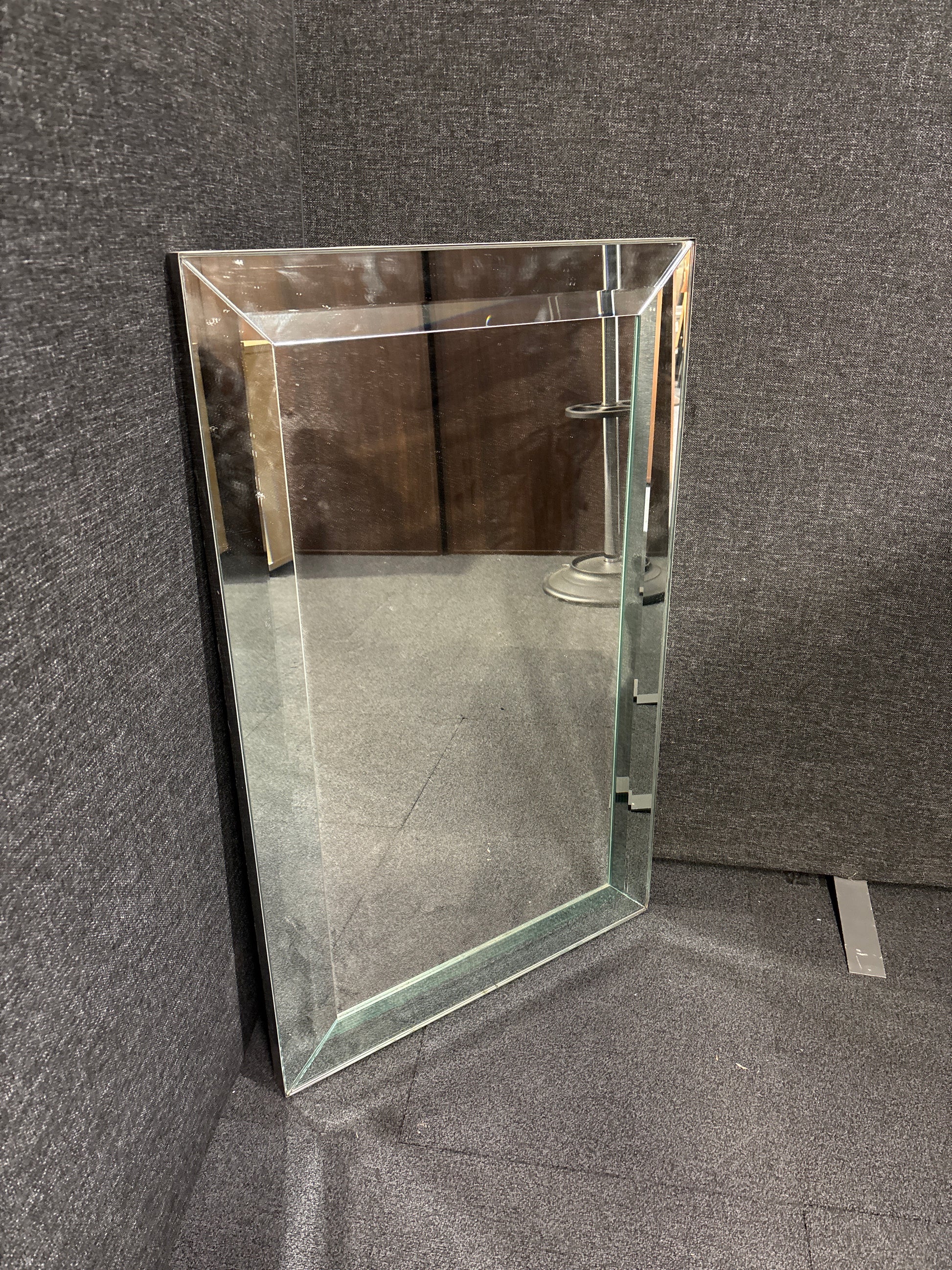 Large Stainless steel framed Ex Hotel Stock Rectangular mirror
Dims (H 95 x W 60 cm)