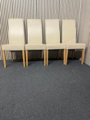 Switch 4 matching high-back dining chairs in cream leatherette  44734 2 image