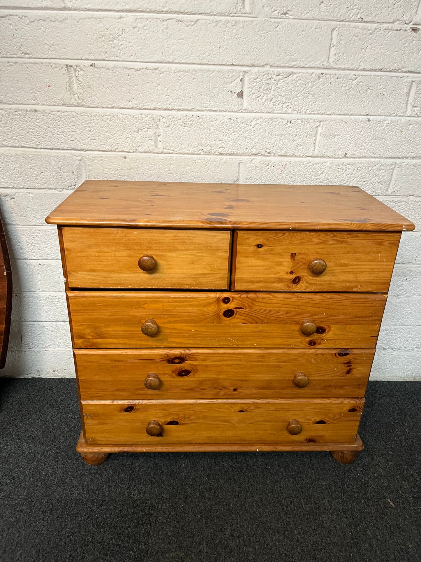 Natural pine 3+2 pine chest of drawers (H 73 x W 82 x D 39 cm) 1325