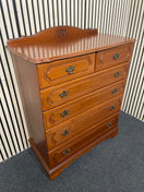 Rossmore 4+2 tall mahogany chest of drawers (H 105 x W 90 x D 45 cm)  44669