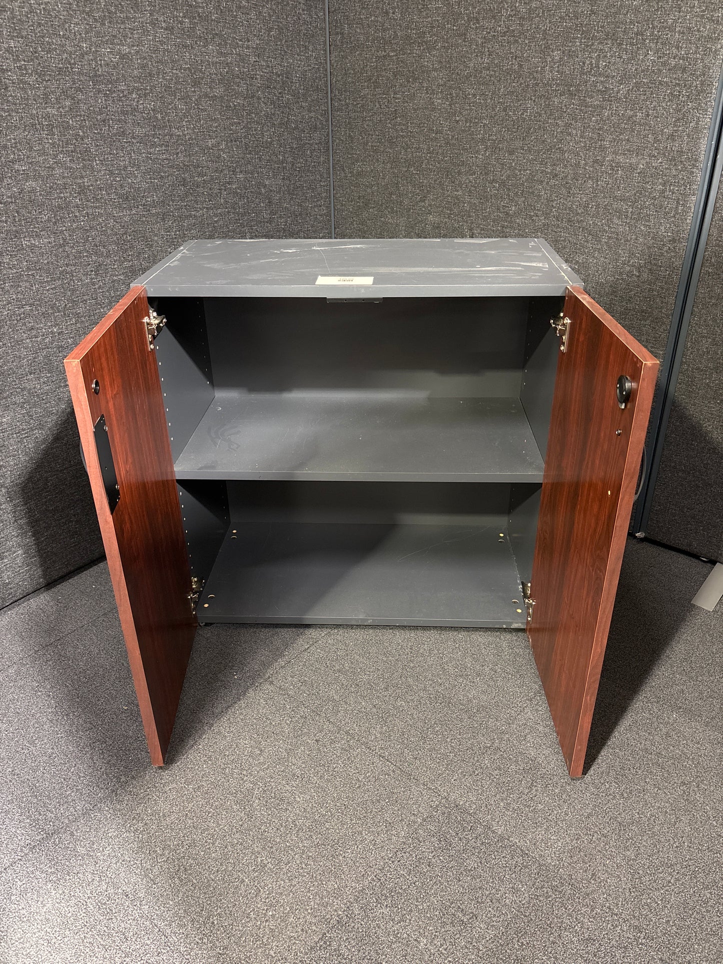 2 door mahogany low storage unit