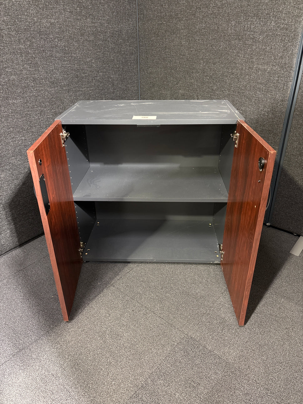 2 door mahogany low storage unit
