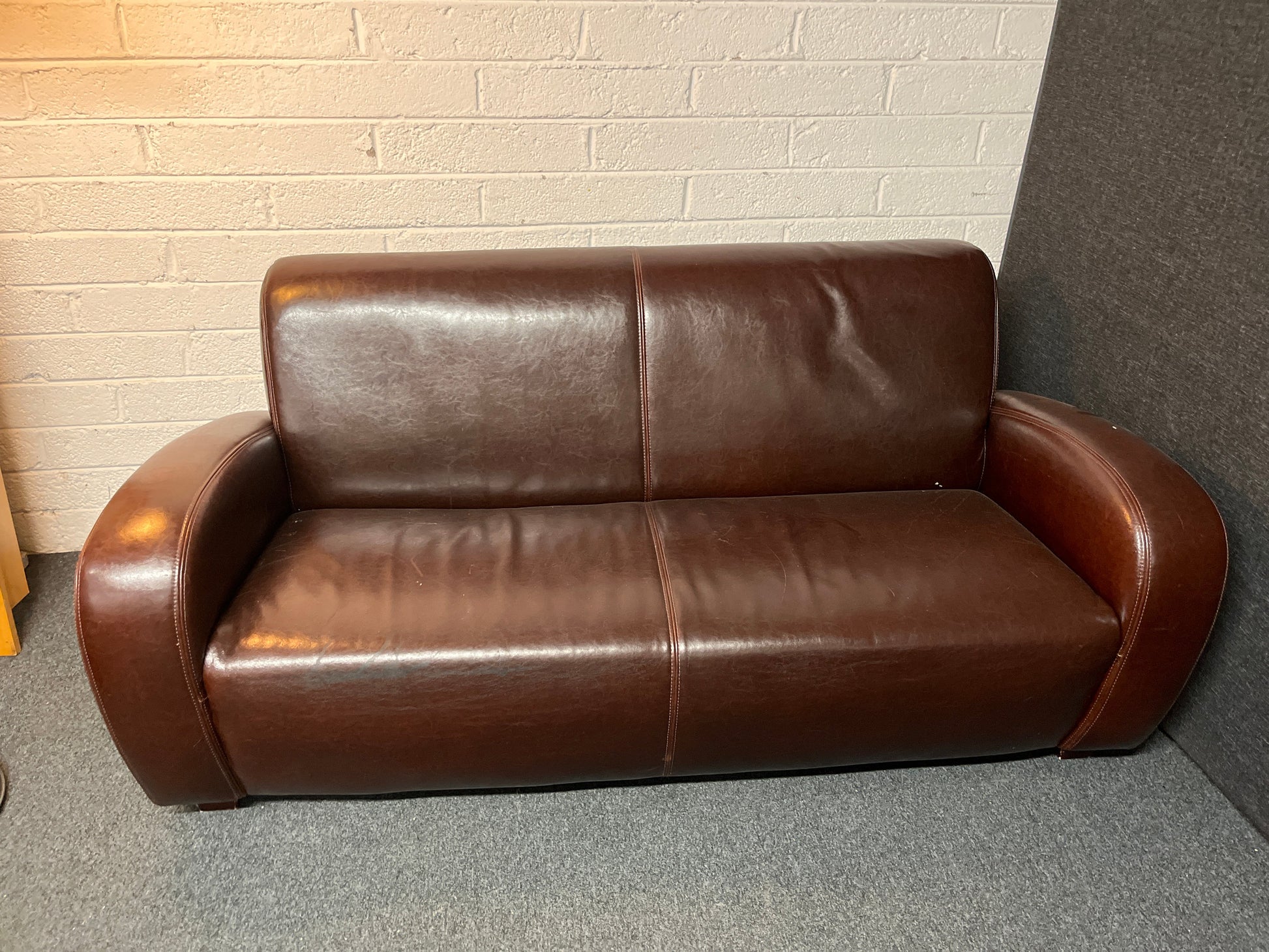 3+2+1 Dark brown leather modern sofa suite 2225
