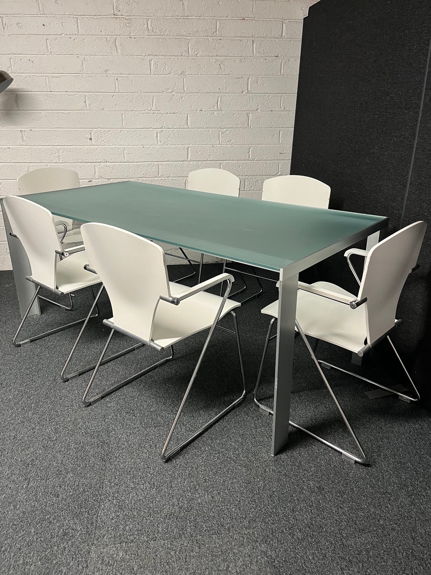 Calligaris toughened and frosted glass rectangular kitchen table (L 1800 x W 900 mm) 1225