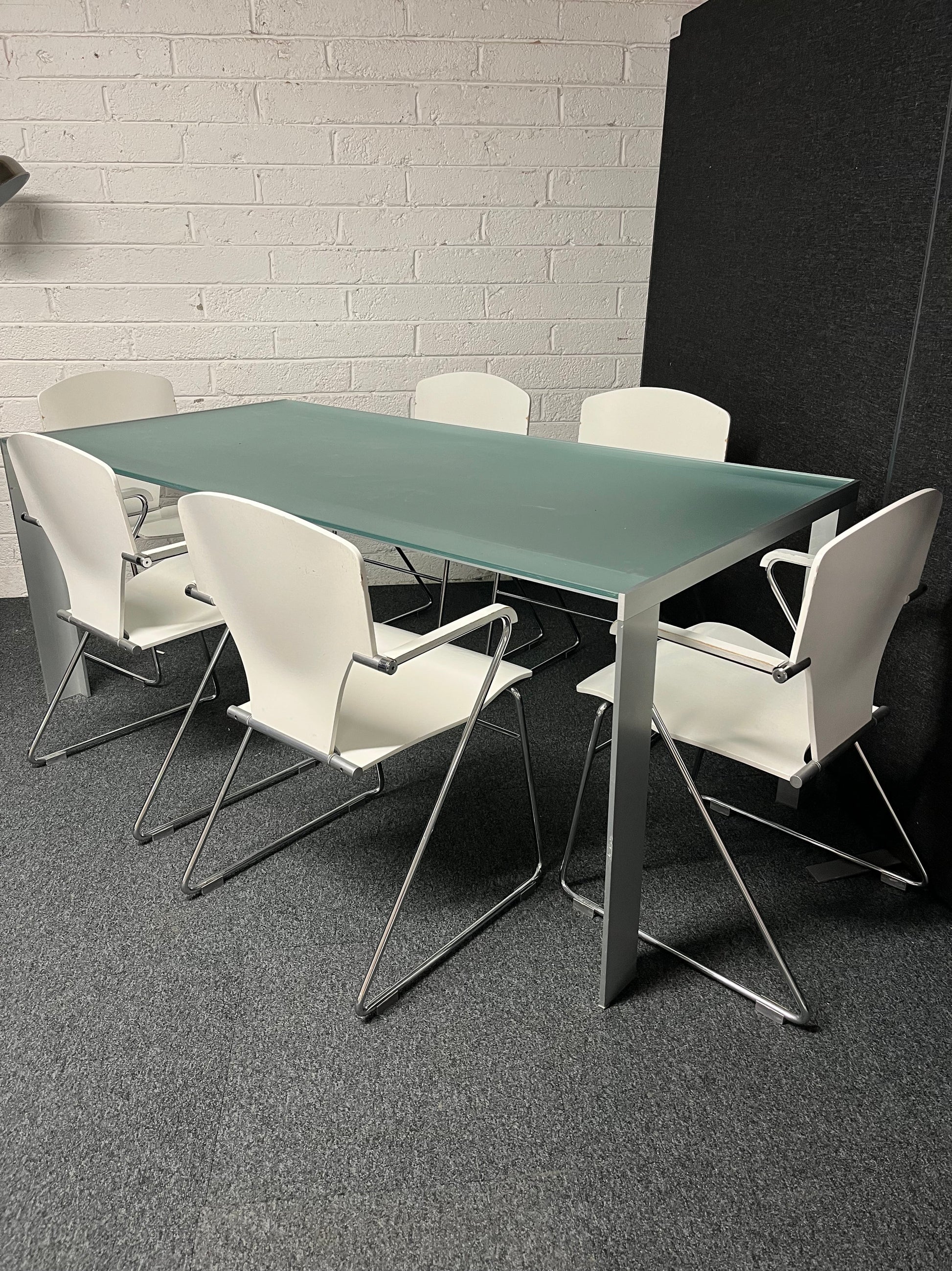 Calligaris toughened and frosted glass rectangular kitchen table (L 1800 x W 900 mm) 1225