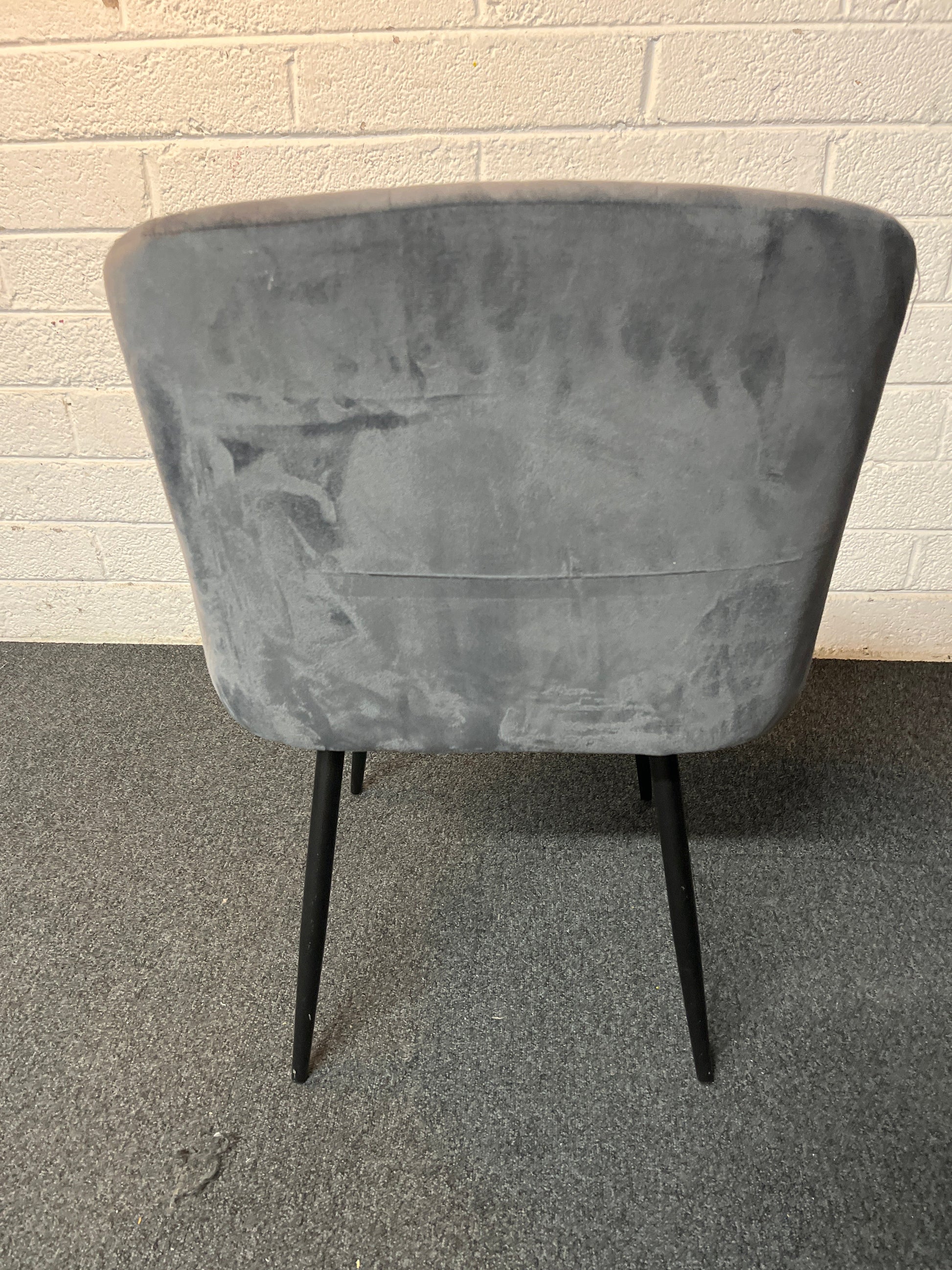 Grey velour fabric club chair 2225