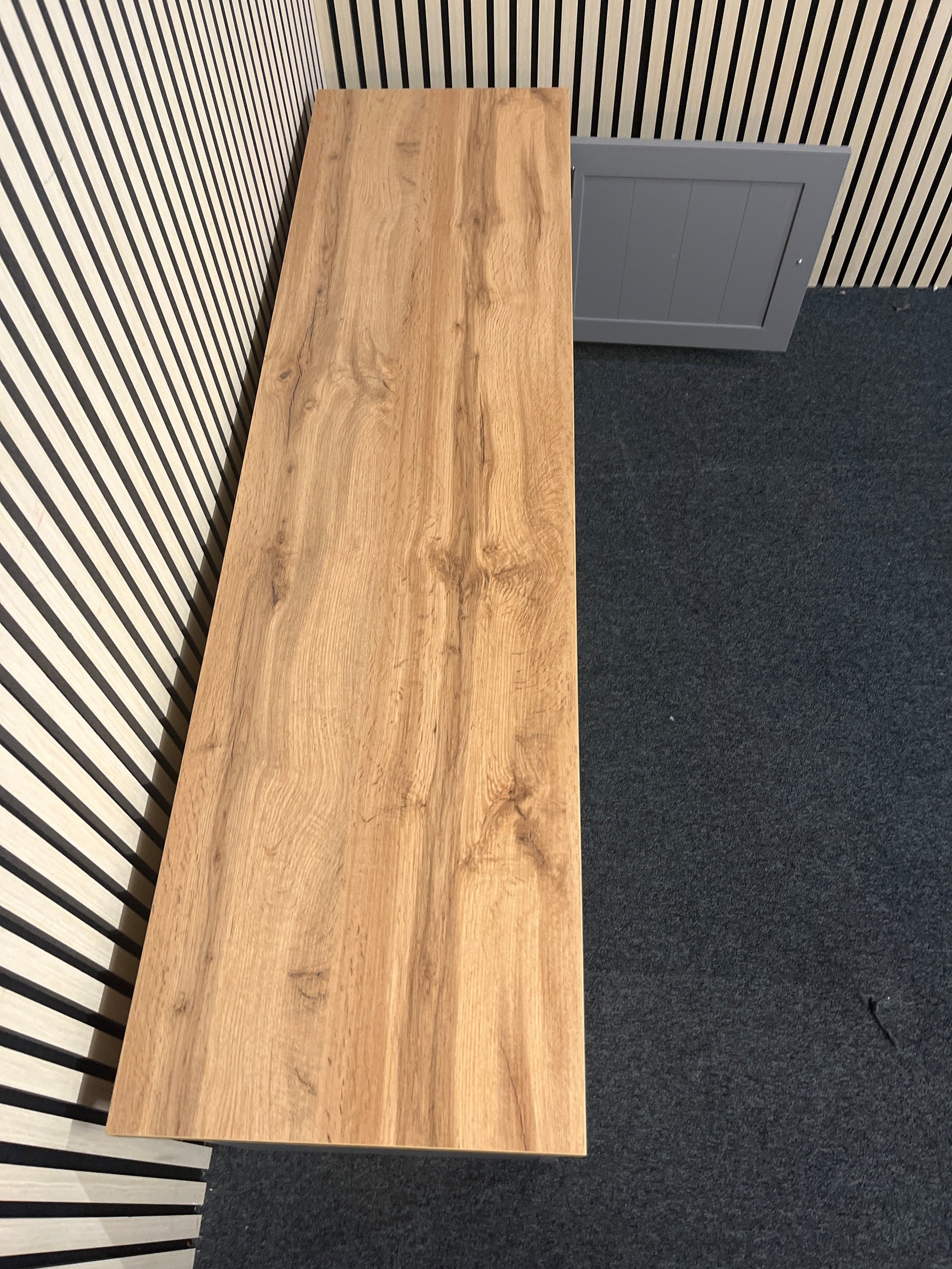 Oak and grey laminate Long 2 door tv unit  3325