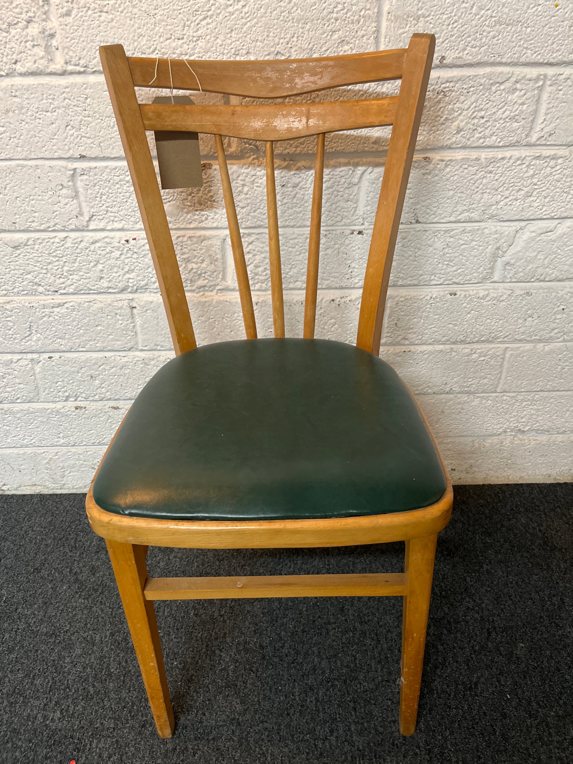 Solid beech bentwood chairs with green vinyl seat 3225