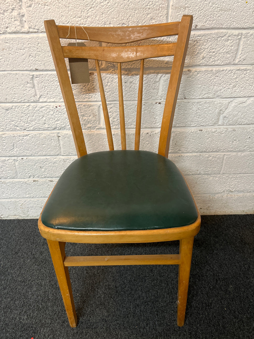 Solid beech bentwood chairs with green vinyl seat 3225