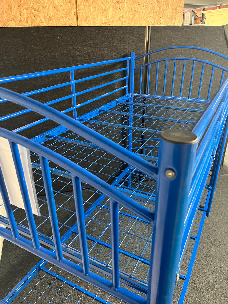 3ft blue powder coated metal framed bunk bed frame 1225