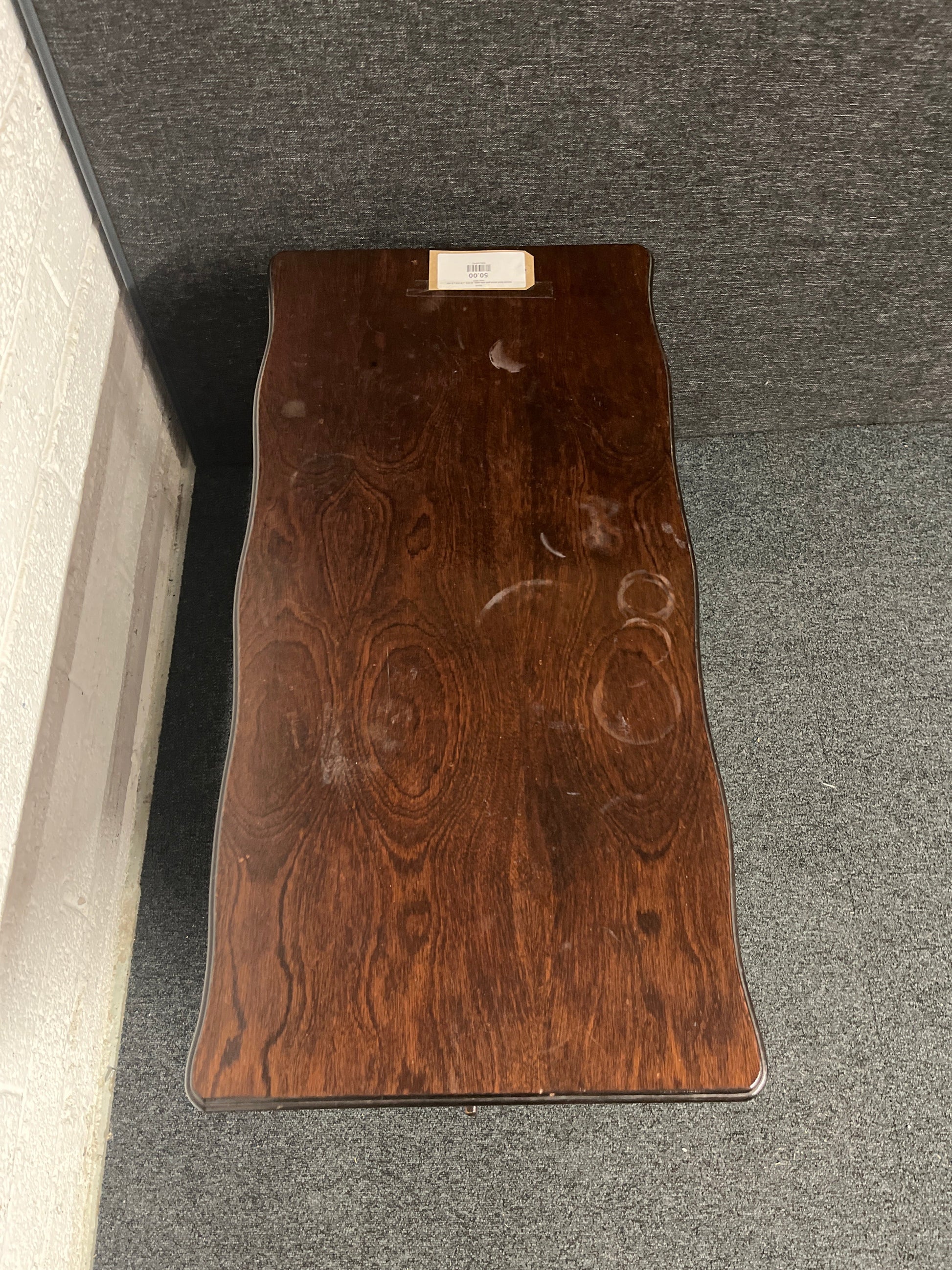 Ornate Dark wood pub side table  (H 570  x W 910 x D 450 mm) 2225
