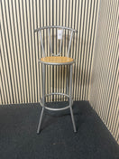 Metal framed breakfast bar stool with a beech seat  44690